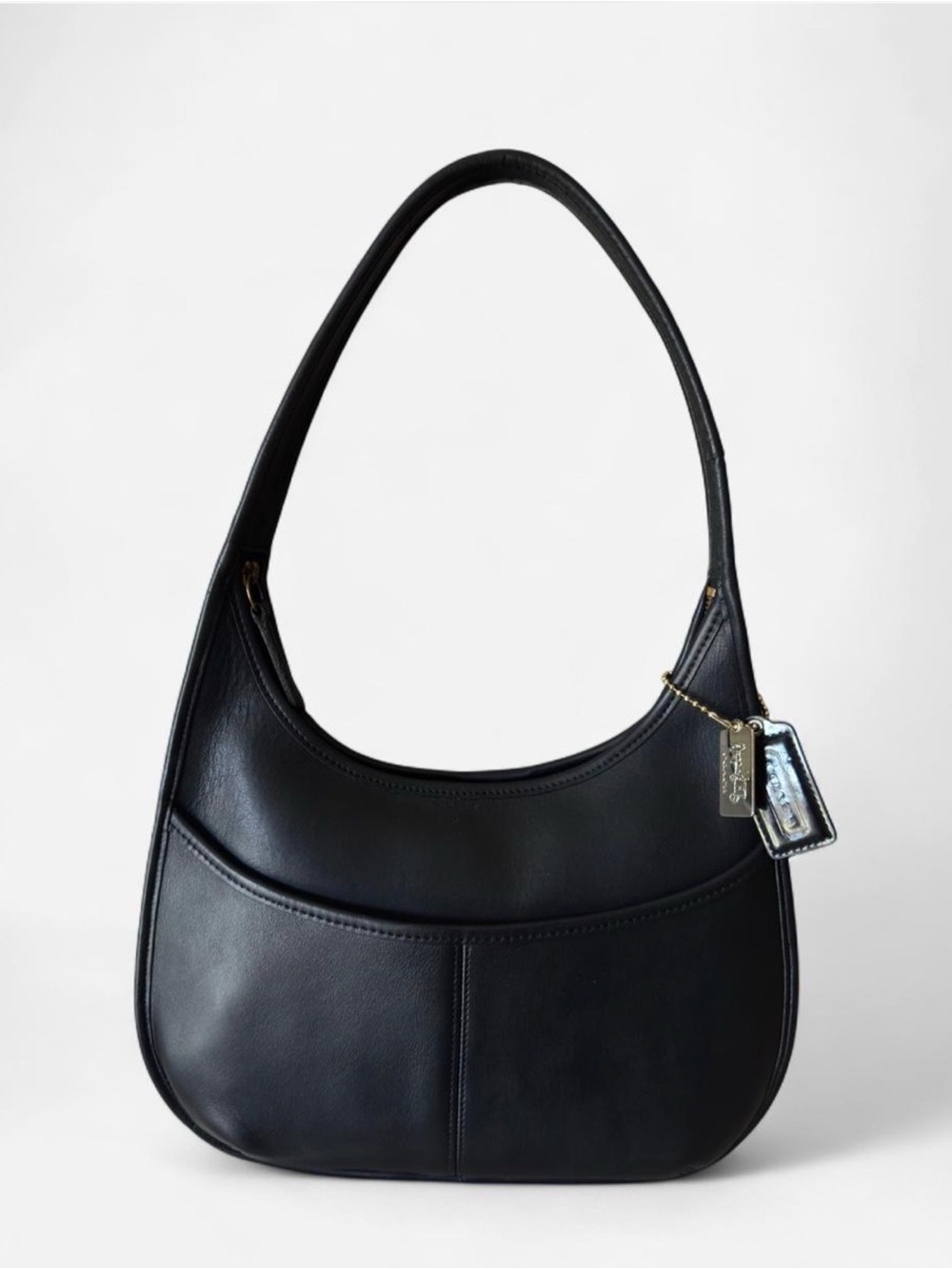 COACH 9033 Vintage Ergo Black Leather Hobo Shoulder Bag Hand bag